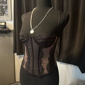 Black & brown corset top #goth #emo